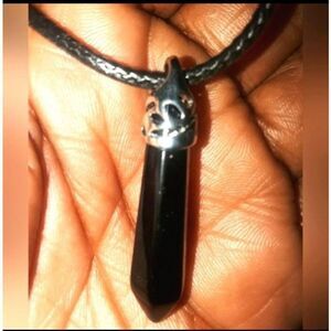 Hand crafted black pendant necklace